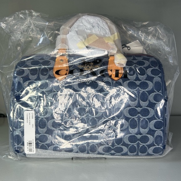 Coach Rowan Large Satchel Bag In Signature Canvas - Picture 7 of 14